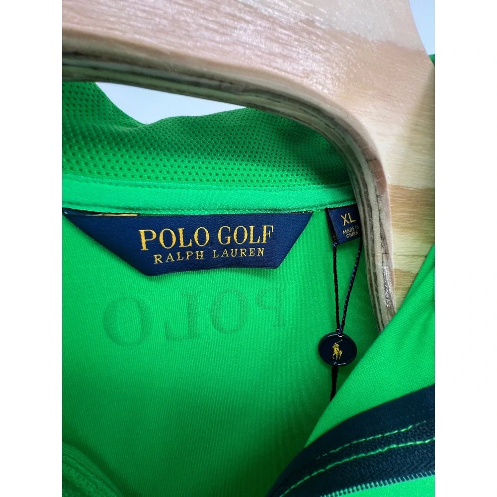 Polo Golf Ralph Lauren Quarter Zip Long Sleeve Pullover Shirt Bright‎ Green XL